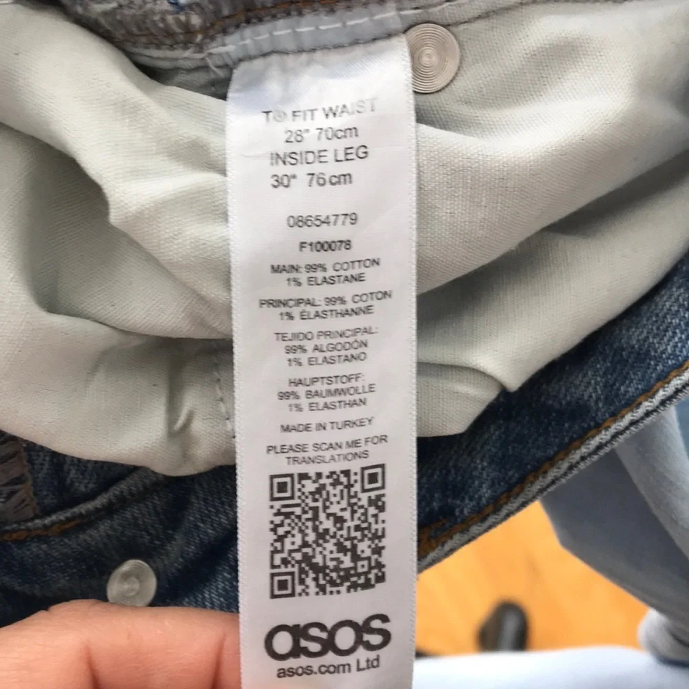 ASOSHigh waisted Bum Ripped jeans